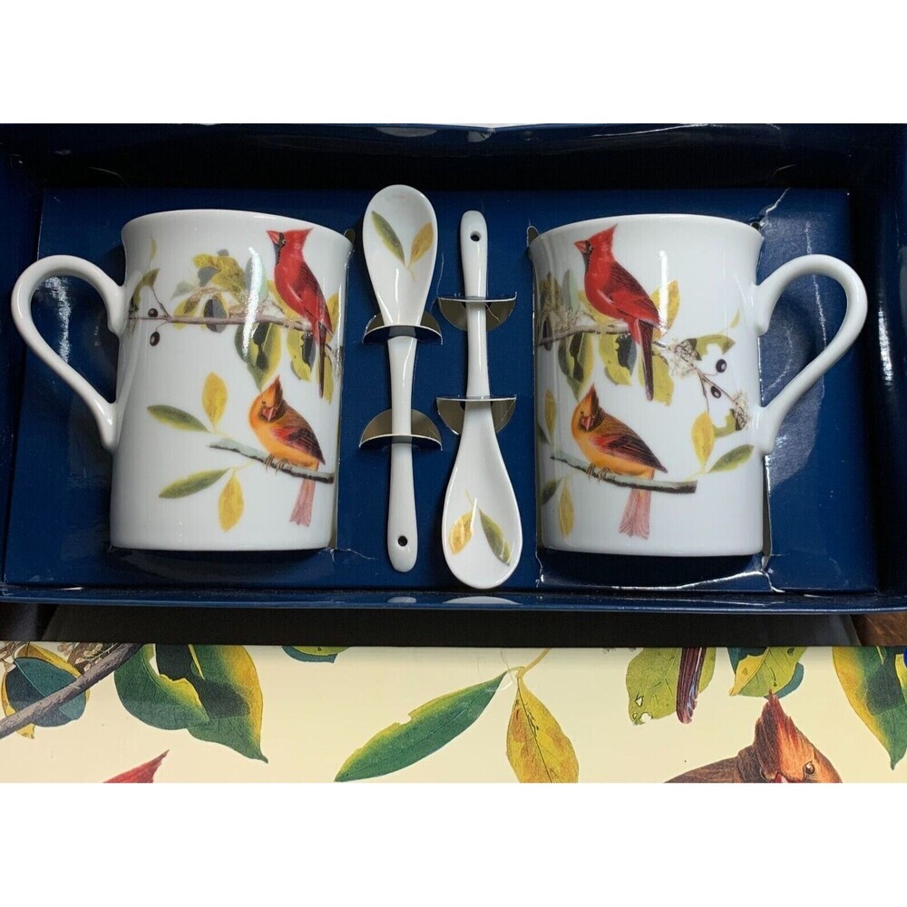National Audubon Society Northern Cardinal Mug and Spoon Sets Godinger & Co